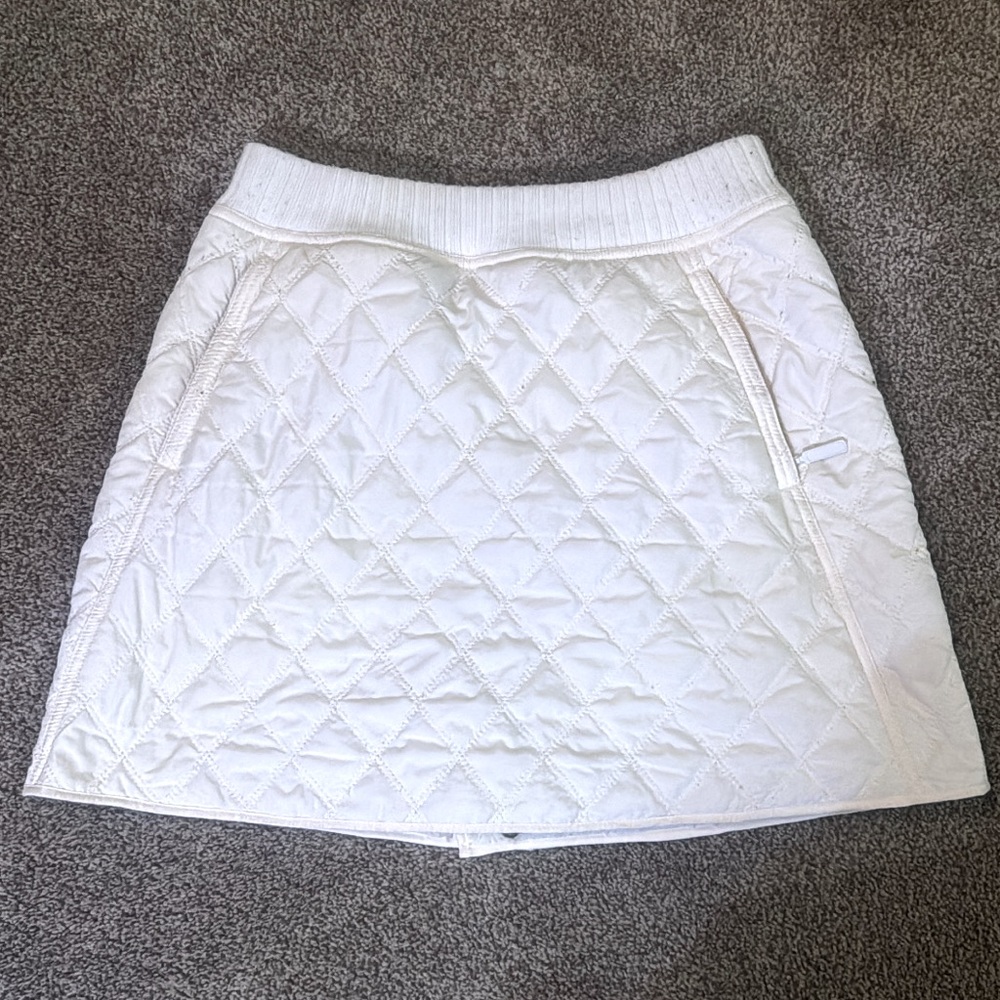 Prana Puffy Sherpa fleece skirt - winter chic outer layer skirt